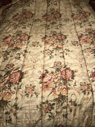 Rare Ralph Lauren King Sateen Comforter Guinevere Aragon Medieval Floral Euc