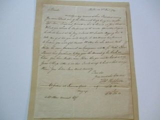 Antique Famous Autograph Museum Quality 18th Century Mathew Blair Papers 1789