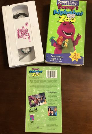 Barney’s Alphabet Zoo (vhs,  1994) Sing Along Growth Chart Rare Oop