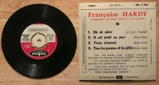 RARE FRENCH EP FRANCOISE HARDY 1st EP 2nd SLEEVE TOUS LES GARCONS ET LES FILLES 2