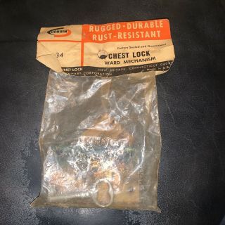 Chest Lock Steel Blanket Box Semi - Mortise Corbin Package.  Round Key