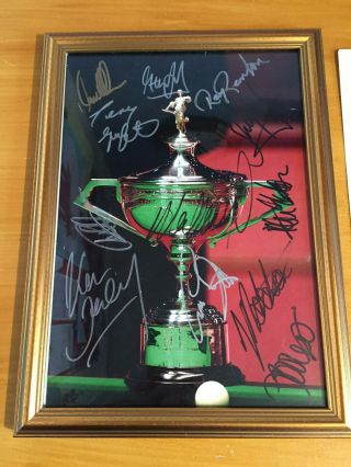 1970 - 2000s Rare Signed X 13 World Championship Winners Snooker Trophy Photo