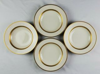 Set Of 4 Mikasa Antique Lace Pattern 8 1/2 " Soup Bowls Gold Trim L5531
