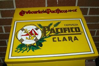 RARE Pacifico Clara Cerveza Beer Metal Cooler Ice Chest Man Cave HARD TO FIND 2