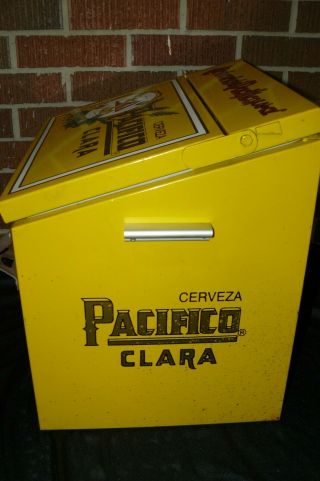 RARE Pacifico Clara Cerveza Beer Metal Cooler Ice Chest Man Cave HARD TO FIND 5