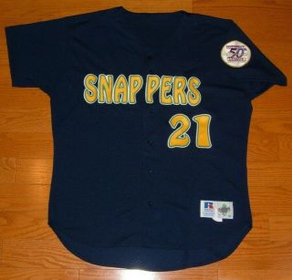 Beloit Snappers Game Worn 1996 Alternate Jersey Rare 50th Patch (brewers)