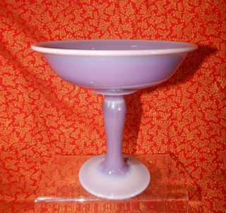 Cambridge Glass Helio Purple Compote Stemmed Dish 7.  5 " Diameter 1922 - 24 Antique