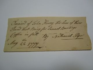 Antique Autograph Document Signed Historic 18th Century Nathaniel Pope Coffin $$