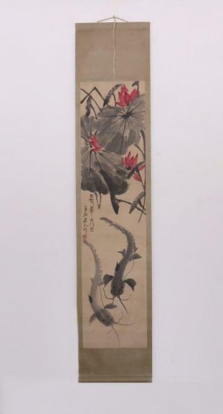 VERY RARE FOUR CHINESE HAND PAINTING SCROLL QI BAISHI MARKED (447) 2