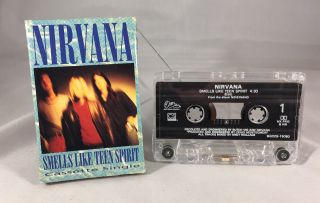 Nirvana Smells Like Teen Spirit / Even In His Youth Cassette Tape Single Rare