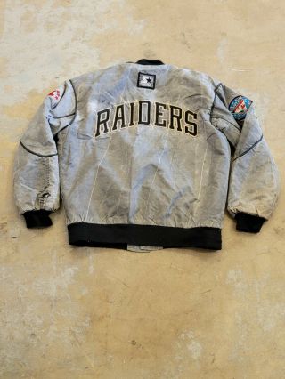Rare Vtg Jacket Starter Oakland Raiders S Men Nfl 90s Sewn Bomber Hiphop Rap