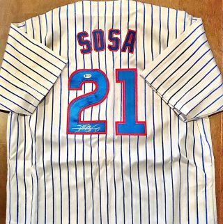 Rare Sammy Sosa Chicago Cubs Signed Jersey Autograph - Beckett Witnessed