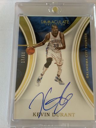 2015 - 16 Panini Immaculate Kevin Durant On Card Auto 17/60 Brooklyn Nets Sp Rare