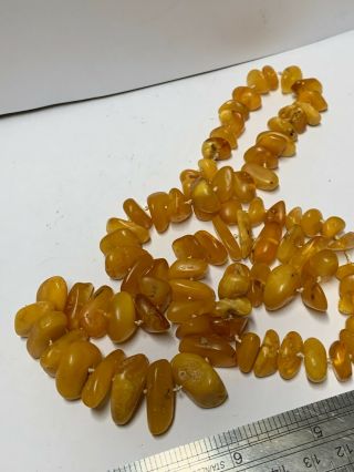 Antique Amber Nugget Necklace 57 Grams 26 Inch Long