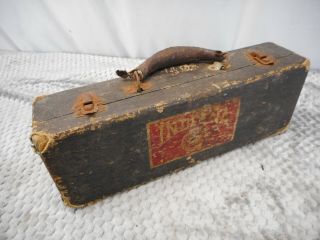 Antique Bb Clarinet Case With Indiana University Sticker For Restore Art Prop