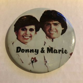 Vintage Donny And Marie Osmond 3 " Button Pin Pinback Vtg Memorabilia Rare