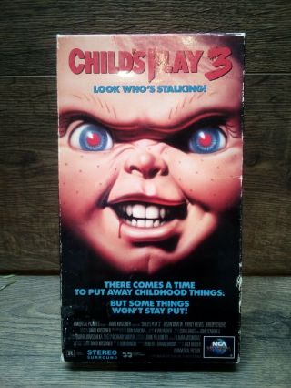 Childs Play 3 Vhs Chucky Horror 1992 Rare Look Who 