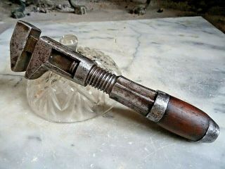 Antique Rare Hewetts Monkey Wrench Adjustable Crofton Falls Ny Plumber Mechanic