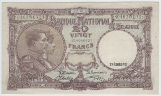 Belgium 20 Francs 1943 P - 111 Unc Rare Grade