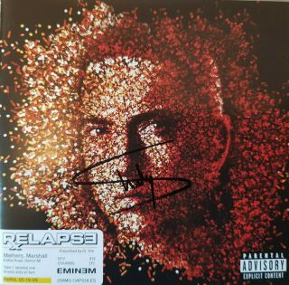 Rare Hand Signed Eminem Slim Shady Autographed " Relapse " Cd Album - P&p