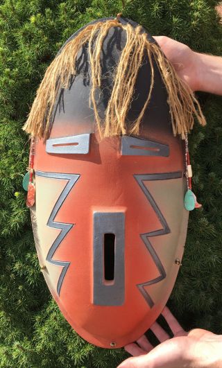 Rare Laguna Native American Verna Solomon Pottery Wall Spirit Effigy Mask Art