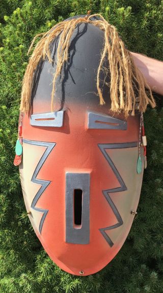 RARE Laguna Native American Verna Solomon Pottery Wall Spirit Effigy Mask Art 2