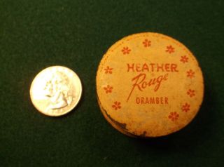 2 Of 2,  Rare Old Vtg Antique (makeup) Tin " Heather Rouge Oramber " Some Contents