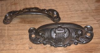 Antique Cabinet Pulls Cast Iron Cleaned Circa 1890’s