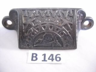 Antique Eastlake Cast Iron Drawer Bin Pulls 1880 