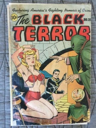 Rare 1947 Golden Age The Black Terror 20 Classic Schomburg Cover Complete