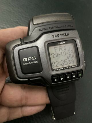 Very Rare Casio Protrek Prt - 1 Gps Digital Watch Made In Japan Huge From 90 