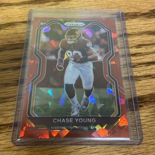2020 Prizm Chase Young Red Cracked Ice Rookie Rare Redskins