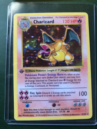 1st edition Shadowless charizard 4/102 RARE NM proxy holo best proxy ever 2