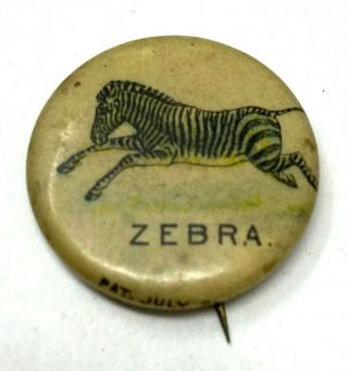 Antique American Pepsin Gum Animal Pin Zebra