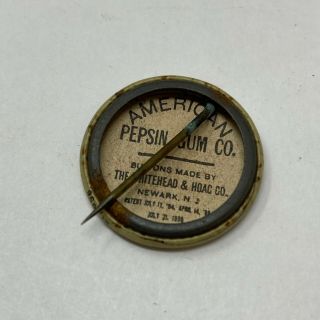 Antique American Pepsin Gum animal pin ZEBRA 3