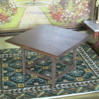 Vtg Dollhouse Dining Table Artist Artisan Antique Arts & Crafts Mission Style