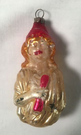 Very Rare Antique Statue Of Liberty Patriotic Glass Ornament Christmas Germany