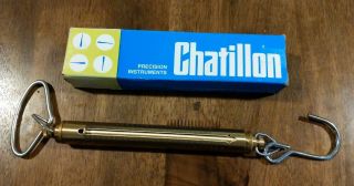 Chantillon Precision Instruments 50lb 25kg Brass Hand Held Spring Scale In - 50
