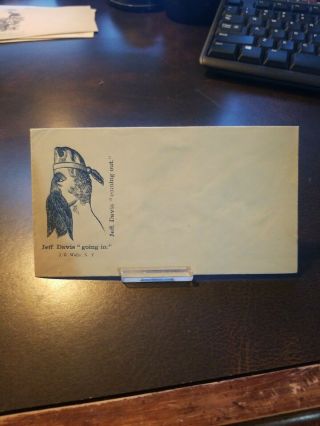 Rare Vintage U.  S.  Civil War Envelope Confederates Csa Jefferson Davis Coming Out