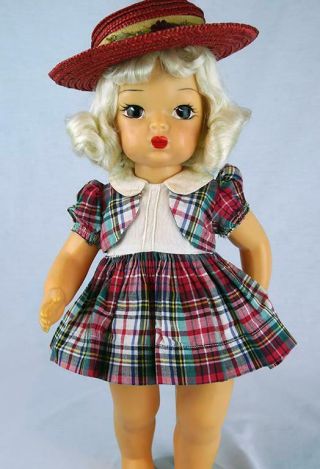 Vintage 50s Terri Lee 16” Plaid School Dress Tagged No Doll - No Hat