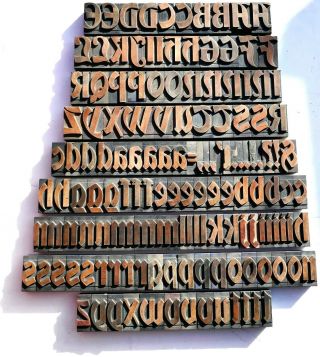 Letterpress Wood 2 " Decorative Alphabet 140pcs L/c & U/c Rare Design Type
