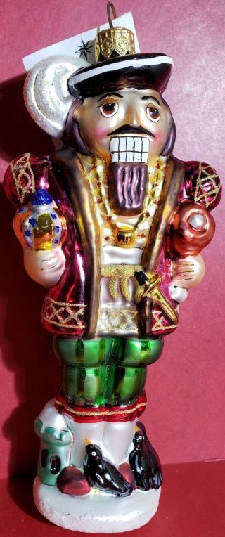 Rare 1999 Christopher Radko Henry Viii - Nutcracker Christmas Ornament Bombay