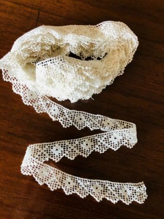 Antique Ecru Cotton Bobbin Lace - 5 Yds