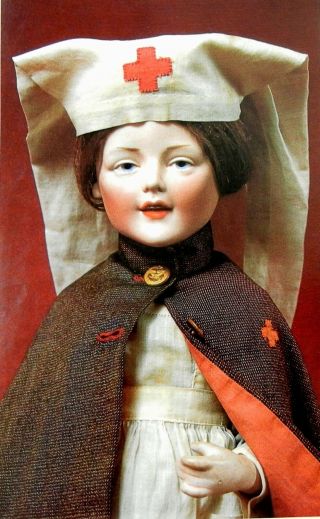 8p History Article Pics - Vtg Bierschenk German Red Cross Nurse Doll