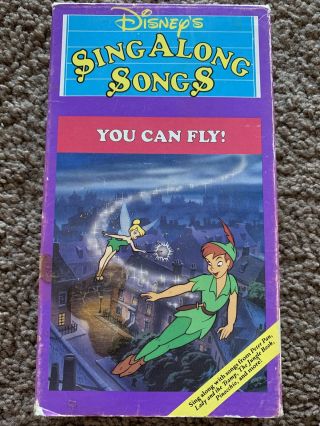 Disneys Sing Along Songs - Peter Pan: You Can Fly Vhs 1st Edition Rare S/h