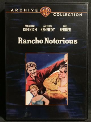 Rare Rancho Notorious - Dvd - 1952 Marlene Dietrich Arthur Kennedy Wb Archives