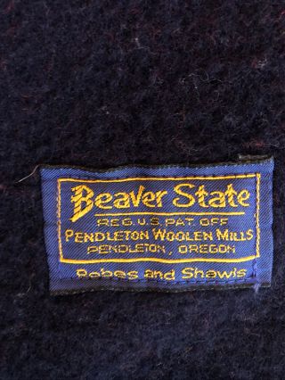 Rare PENDLETON WOOLEN MILLS BEAVER STATE INDIAN BLANKET ROBE Colorful 62 X 76 3