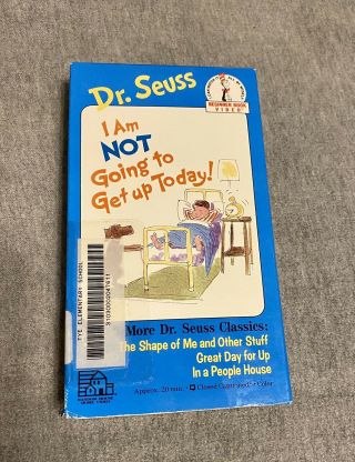 Vhs Dr Seuss I Am Not Going To Get Up Today Rare Beginner Book Video Collectible