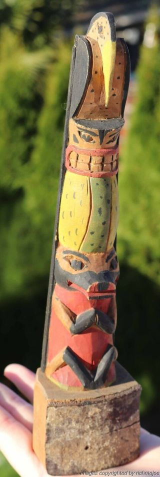 Fine Rare Old Northwest Coast Nuu - Chah - Nulth Nootka Indian Cedar Totem C1910