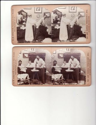11 Antique Stereoscope Slide Cards The Universal Photo Art Co.  - C.  H.  Graves